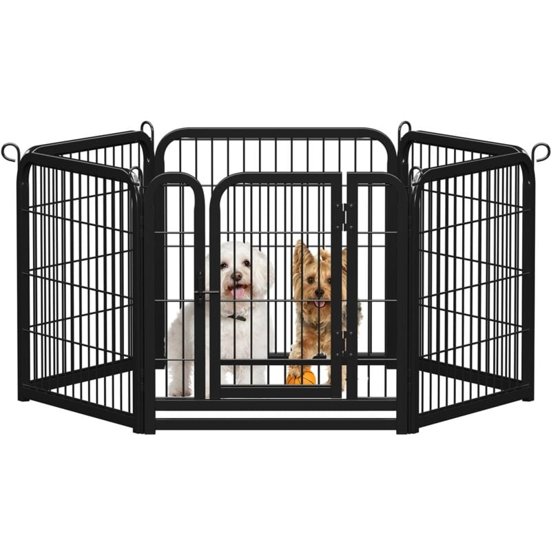 foto del prodotto yaheetech recinto per cani cuccioli conigli gatti animali domestici da interno e esterno giardino rete recinzione ferro 6 pz 63 x 63 cm