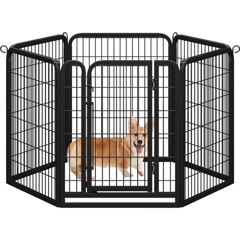 foto del prodotto yaheetech recinto per cani cuccioli conigli gatti animali domestici da interno e esterno rete recinzione ferro 6 pz 65 x 80 cm pieghevole e
