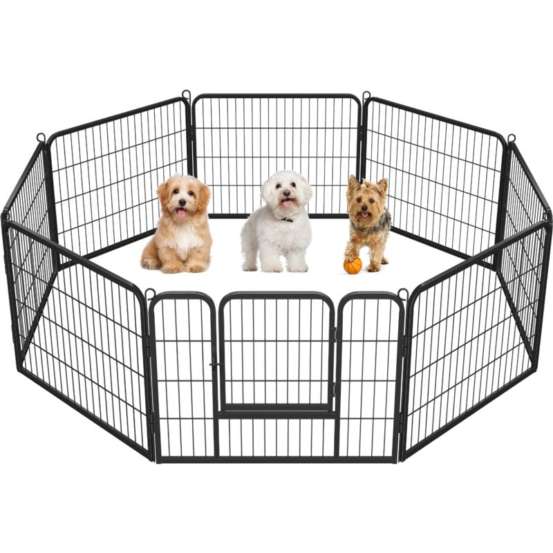 foto del prodotto yaheetech recinto per cani grande da interno esterno conigli cuccioli animali domestici giardino recinzione in rete metallica 8 pz 80 x 60 cm