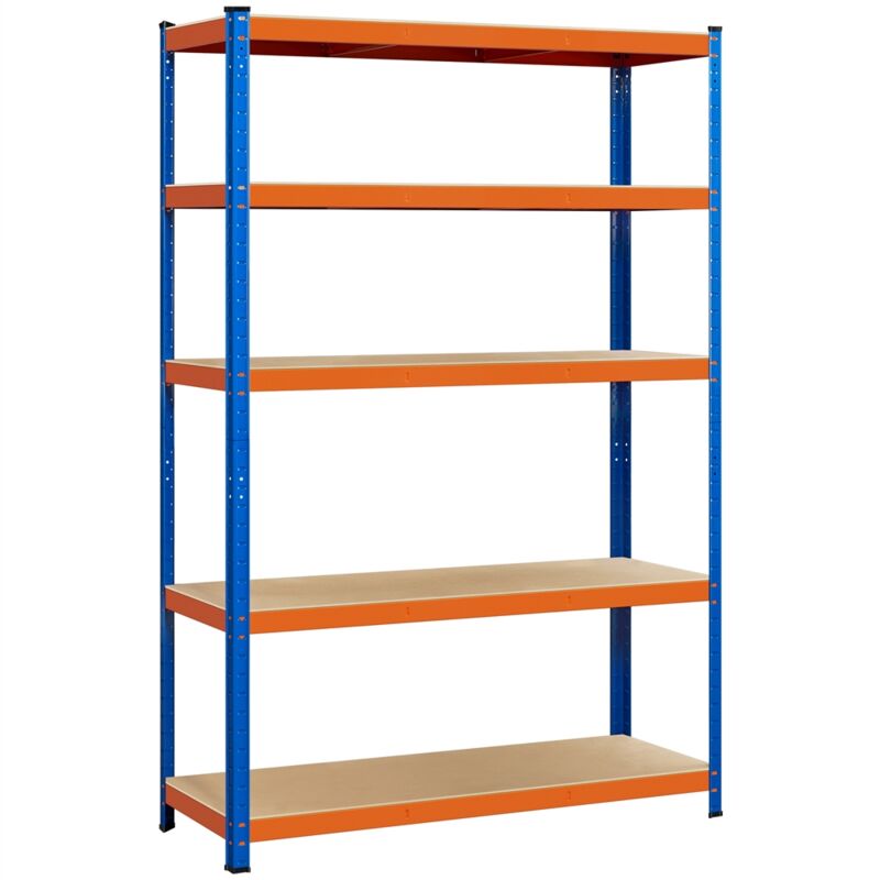 foto del prodotto yaheetech scaffale in metallo 180 x 120 x 45 cm scaffalattura regolabile a 5 ripiani portata 875 kg senza viti per carichi pesanti mensola