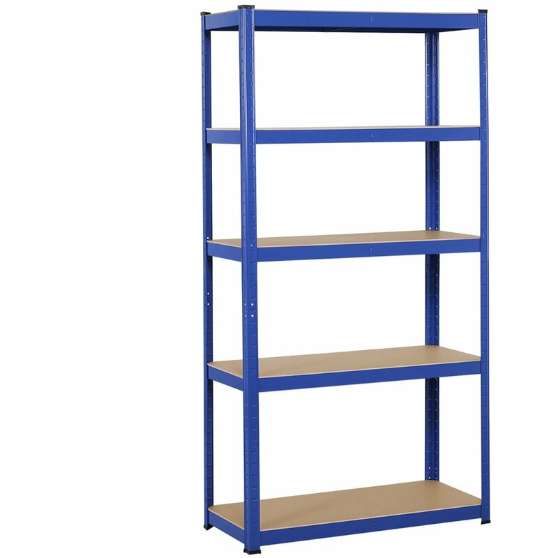 foto del prodotto yaheetech scaffale scaffalattura in metallo da garage 180 x 90 x 40 cm a 5 ripiani portata 875 kg per magazzino mensola angolare da cucina