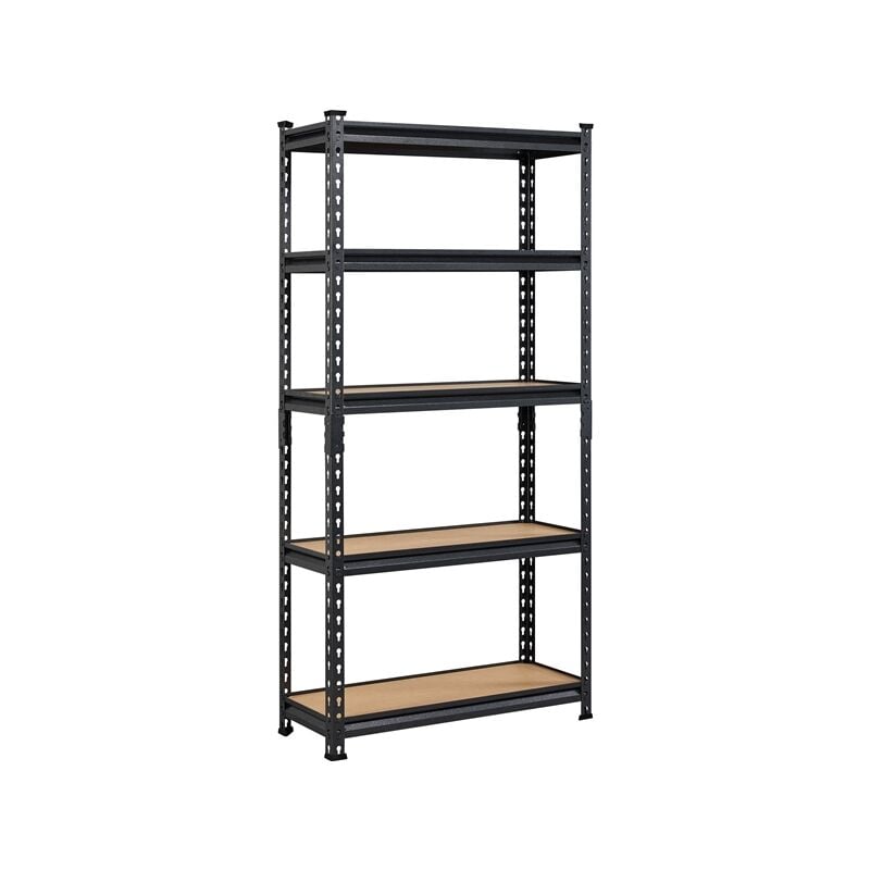 foto del prodotto yaheetech scaffale scaffalatura garage in acciaio 153 x 75 x 30 cm a 5 ripiani regolabili da magazzino carico massimo per ripiano 175 kg nero