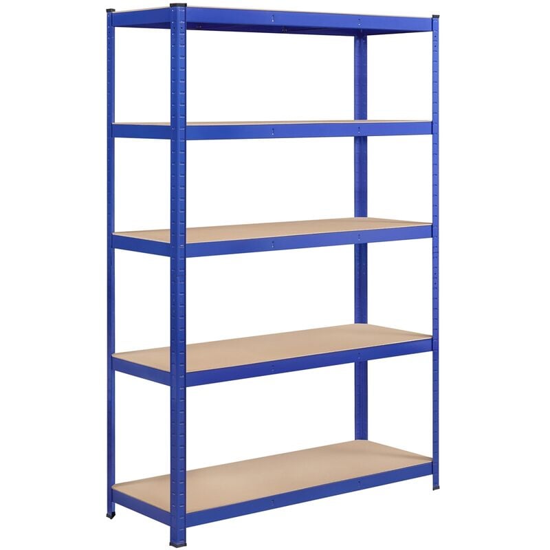 foto del prodotto yaheetech scaffale scaffalatura garage magazzino in acciaio e legno mdf a 5 ripiani regolabili 120 x 45 x 180 cm carico massimo per ripiano 175 kg