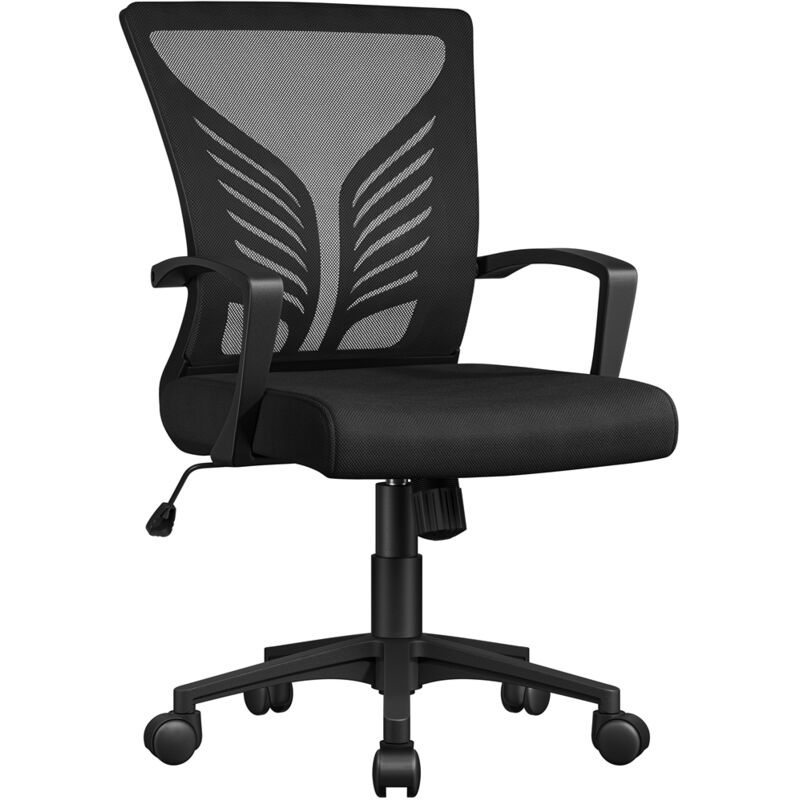 foto del prodotto yaheetech sedia da scrivania ufficio ergonomica a rotelle girevole reclinabile in rete traspirante con braccioli altezza regolabile portata 136 kg