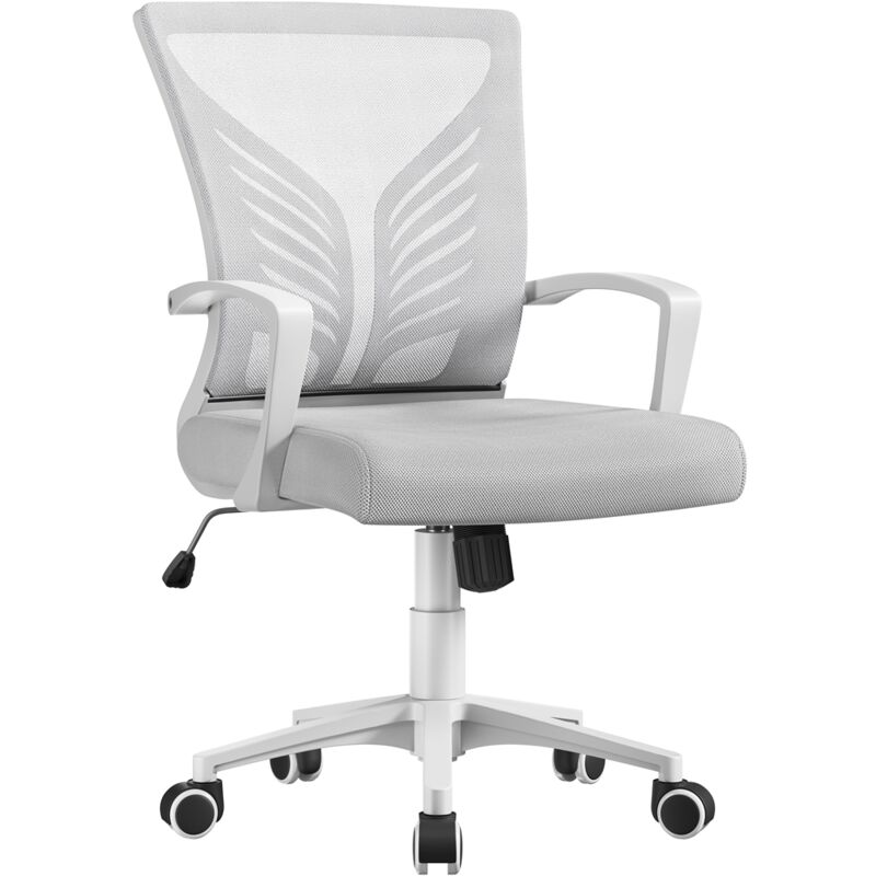 foto del prodotto yaheetech sedia da scrivania ufficio ergonomica a rotelle girevole reclinabile in rete traspirante con braccioli altezza regolabile portata 136 kg