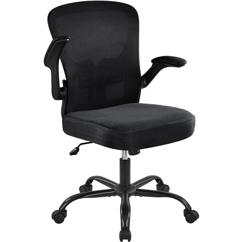 foto del prodotto yaheetech sedia da ufficio ergonomica con braccioli e schienale regolabile in rete e acciaio portata 136 kg nera