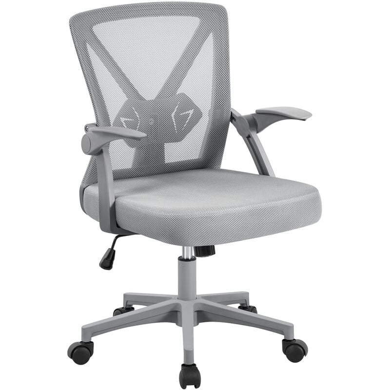 foto del prodotto yaheetech sedia da ufficio ergonomica lombare scrivania girevole a rotelle in rete traspirante reclinabile altezza regolabile grigio