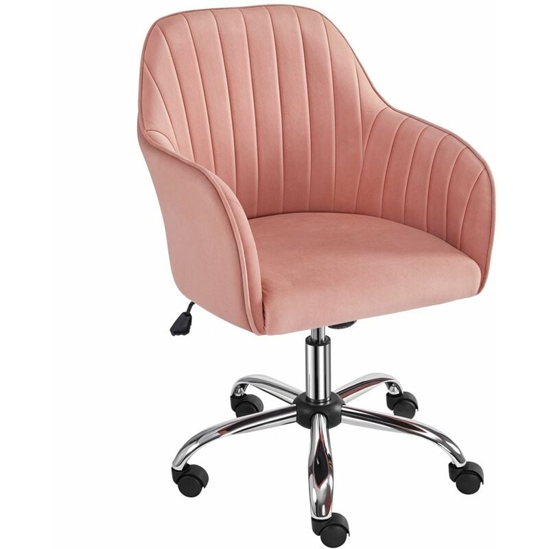 foto del prodotto yaheetech sedia da ufficio ergonomica scrivania in velluto imbottita girevole a rotelle reclinabile altezza regolabile portata 136 kg rosso