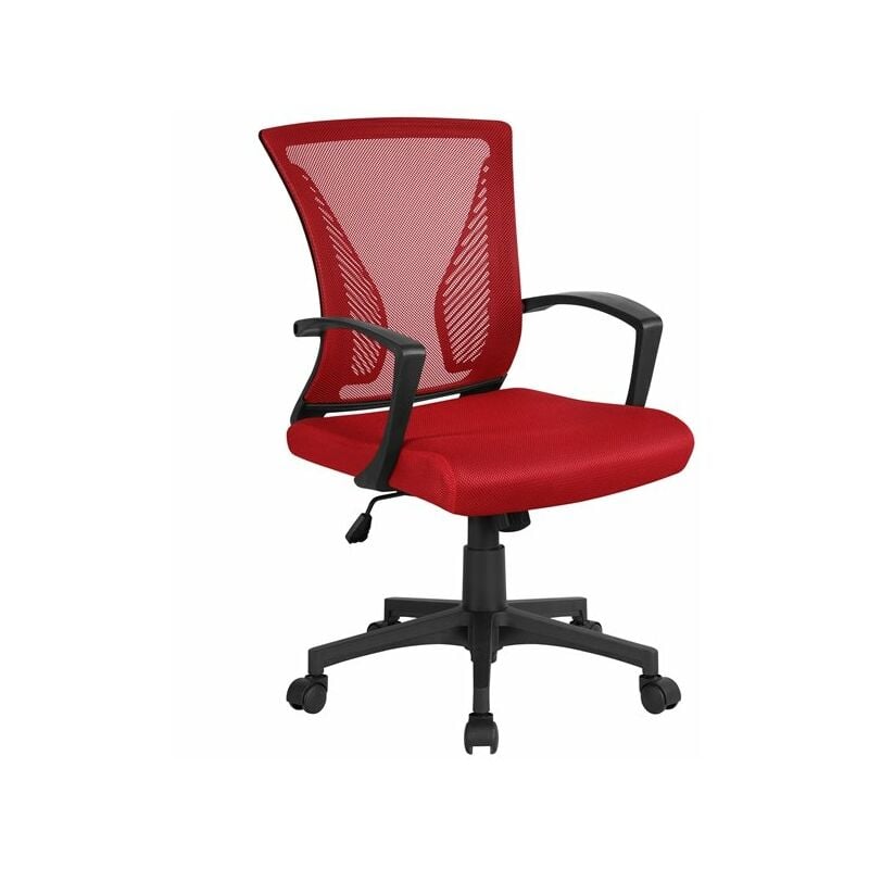 foto del prodotto yaheetech sedia da ufficio per scrivania ergonomica reclinabile girevole altezza regolabile con rotelle direzionale e braccioli in rete traspirante
