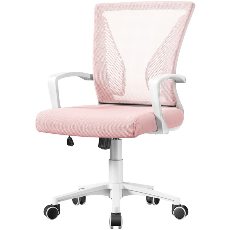 foto del prodotto yaheetech sedia da ufficio per scrivania ergonomica reclinabile girevole altezza regolabile con rotelle direzionale e braccioli in rete traspirante