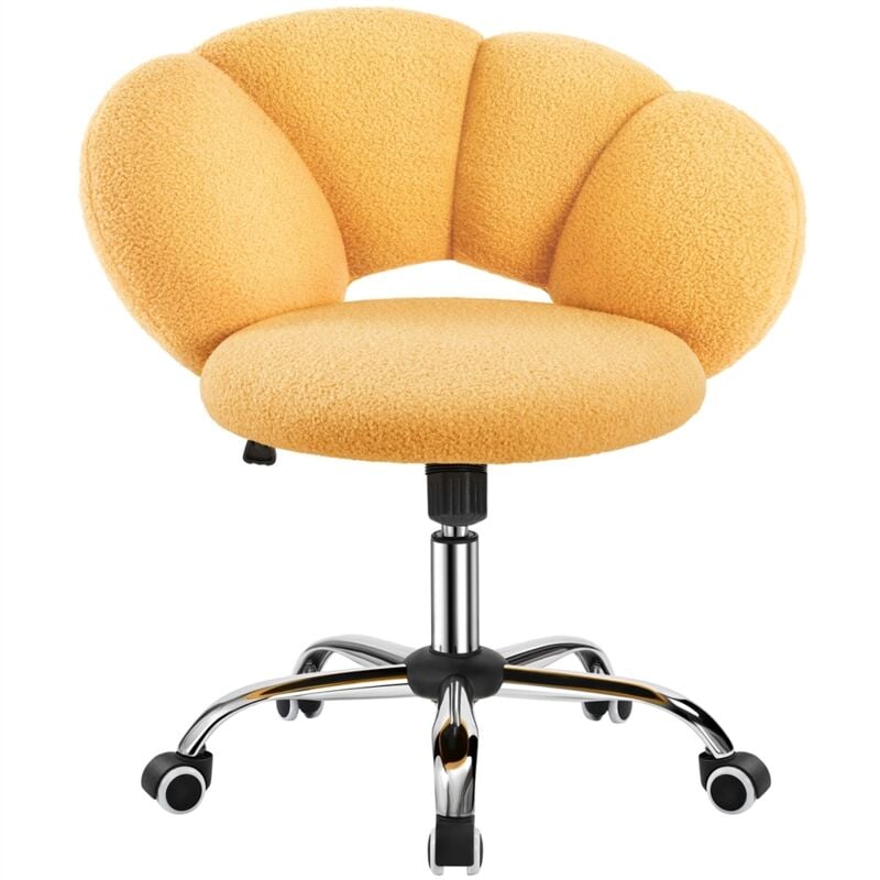 foto del prodotto yaheetech sedia da ufficio scrivania cameretta imbottita senza braccioli ergonomica con ruote girevole, schienale design a nuvola in tessuto