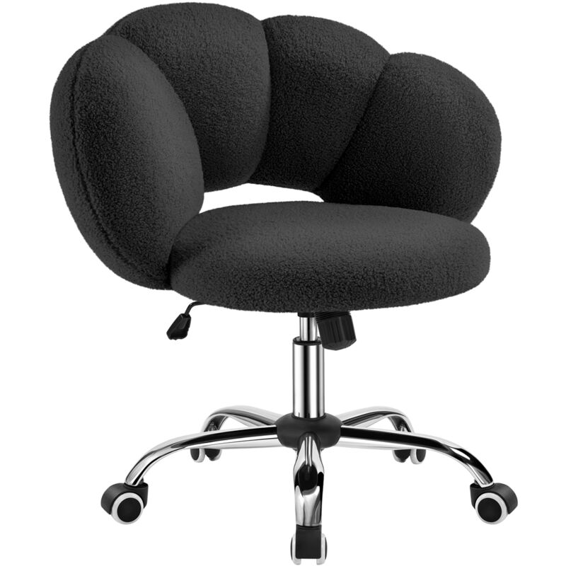 foto del prodotto yaheetech sedia da ufficio scrivania cameretta imbottita senza braccioli ergonomica con ruote girevole, schienale design a nuvola in tessuto