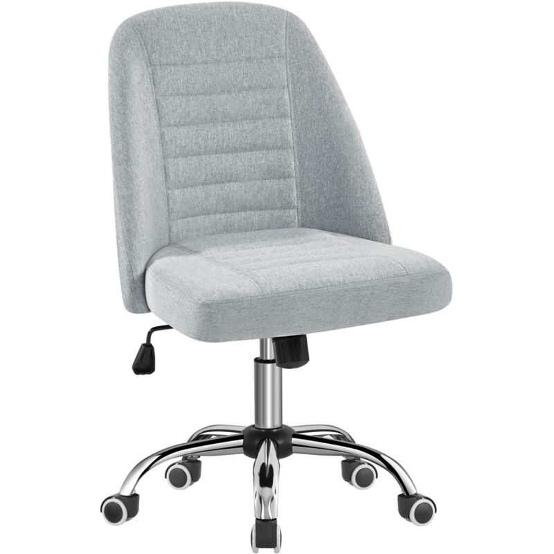 foto del prodotto yaheetech sedia da uficcio scrivania bianca senza braccioli ergonomica reclinabile imbottita in finta pelle con rotelle girevole altezza regolabile