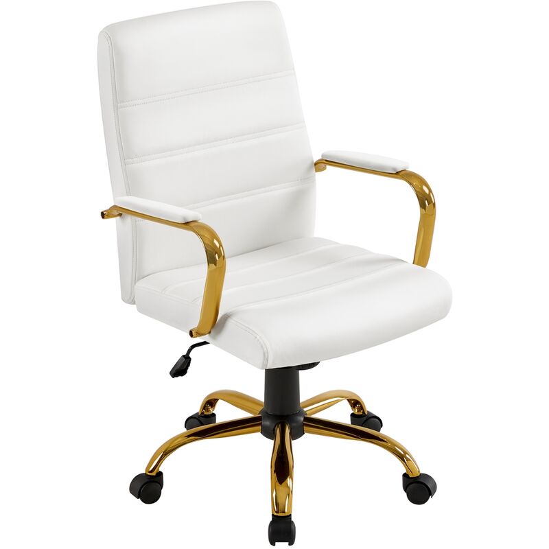 foto del prodotto yaheetech sedia poltrona ufficio scrivania ergonomica reclinabile imbottita in finta pelle girevole con rotelle e braccioli altezza regolabile