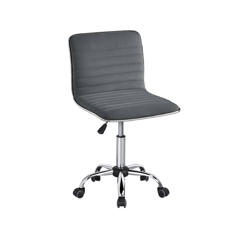 foto del prodotto yaheetech sedia ufficio da scrivania a rotelle girevoli senza braccioli sedia ergonomica imbottita moderna da studio in velluto acciaio altezza