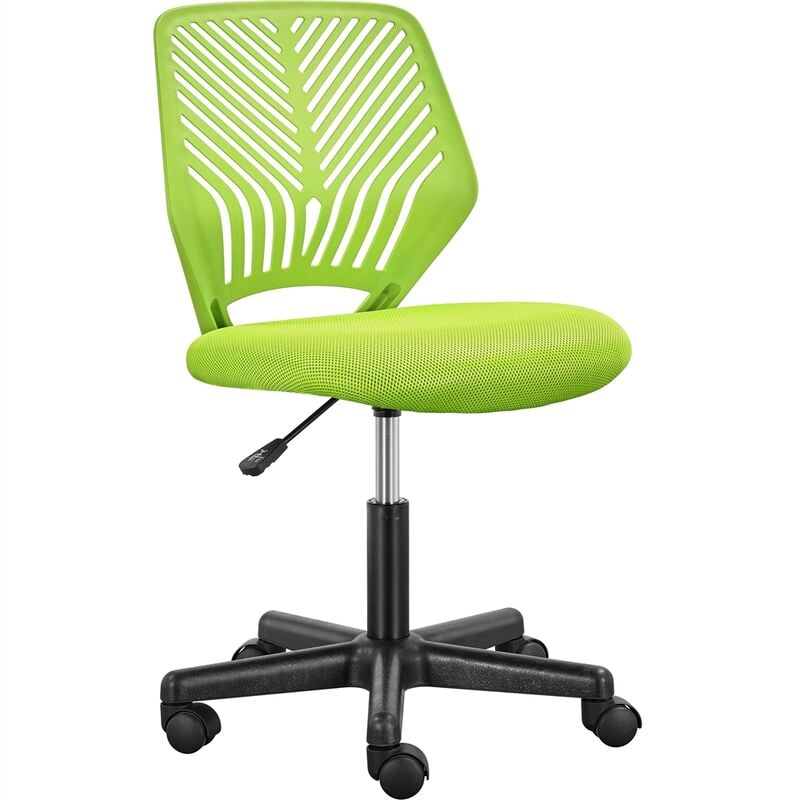 foto del prodotto yaheetech sedia ufficio scrivania girevole a rotelle ergonomica portata 136 kg senza braccioli in rete traspirante altezza regolabile verde