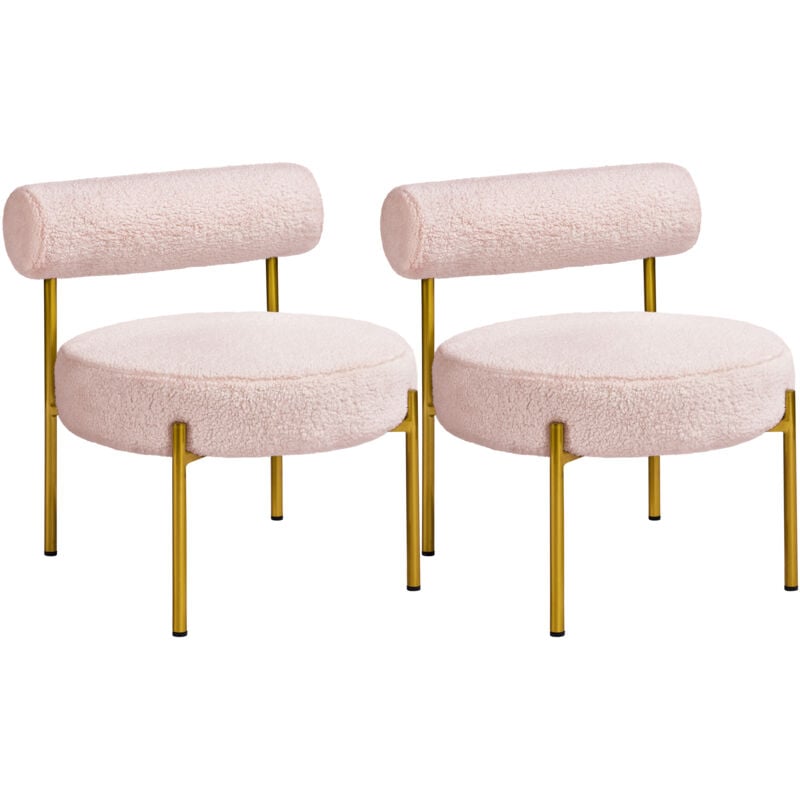 foto del prodotto yaheetech set 2 poltrone relax da salotto sedie imbottita con schienale braccioli poltrona in tessuto boucl per soggiorno camera da letto design