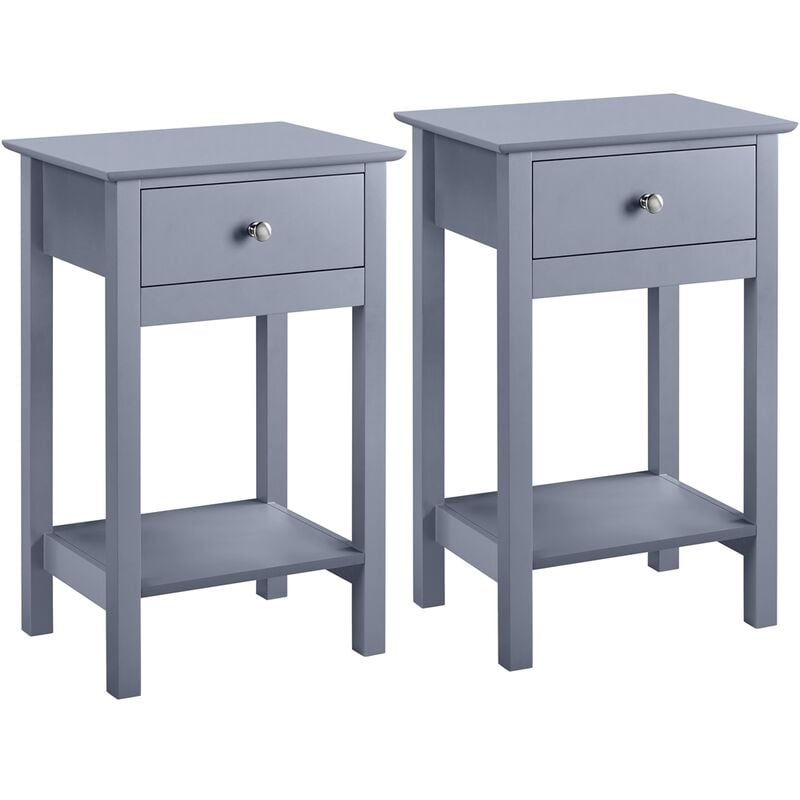 foto del prodotto yaheetech set 2 tavolini lati comodini da camera da letto moderni 40 x 30 x 61 cm con cassetto in legno e mdf tavolini d appoggio laterale da
