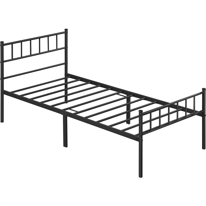 foto del prodotto yaheetech struttura letto in ferro battuto a doghe in metallo nero 90 x 200 cm