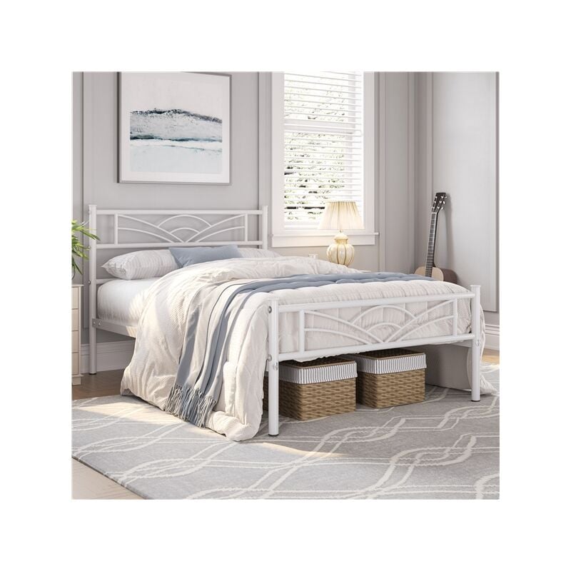 foto del prodotto yaheetech struttura letto in ferro con spazio aggiuntivo per camera da letto ospiti soggiorno singolo 90 x 190 cm bianco
