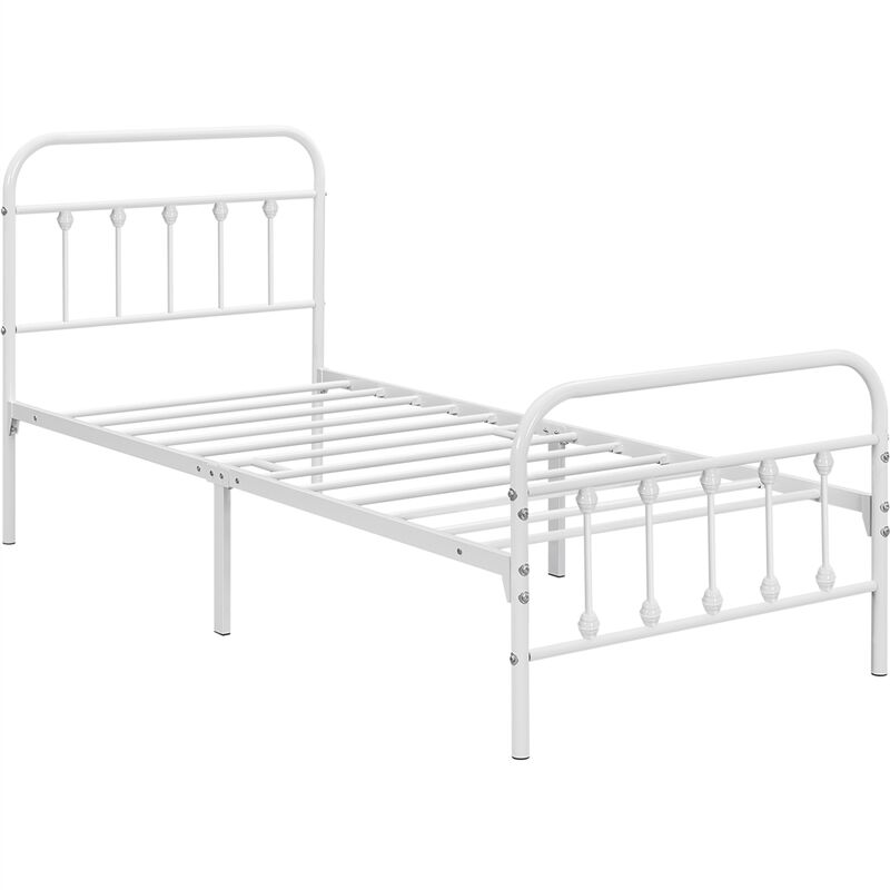 foto del prodotto yaheetech struttura letto in ferro con spazio aggiuntivo sotto il letto per camera da letto soggiorno bianca singolo 90 x 200 cm