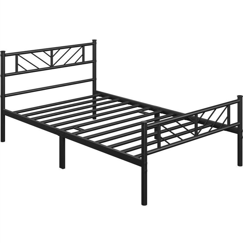 foto del prodotto yaheetech struttura letto in ferro metallo testiera industriale camera da letto ospiti soggiorno semplice moderno nero 90 x 200 cm