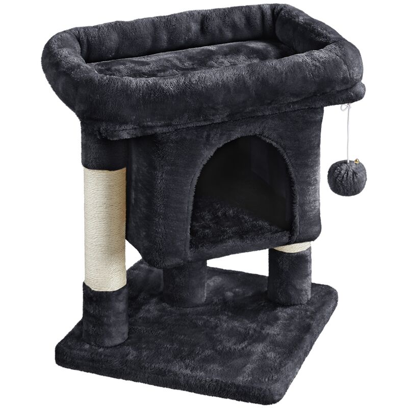 foto del prodotto yaheetech tiragraffi albero per gatti con posatoio grande graffiatoio per gatti 40,5 x 40,5 x 59 cm nero