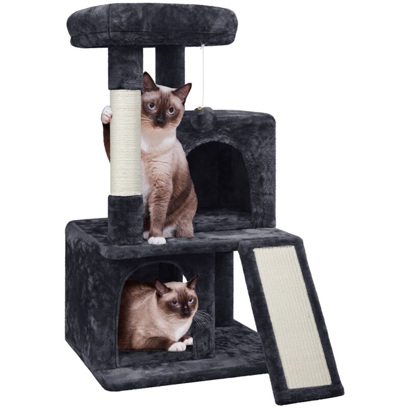 foto del prodotto yaheetech tiragraffi albero per gatti con posatoio grande posatoio morbido 91 cm graffiatoio per gatti nero