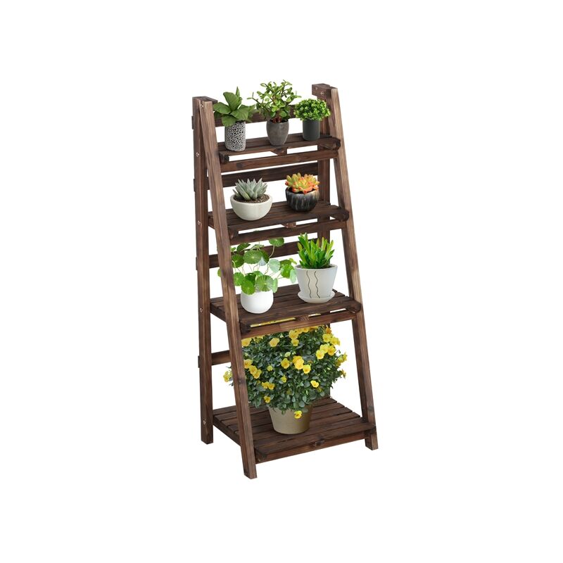 foto del prodotto yaheetech yaheetch scaffale per piante da giardino portafiori espositore pieghevole a scala 45 x 35,7 x 108 cm