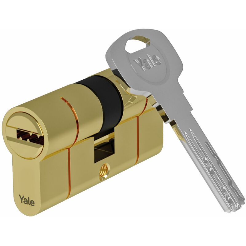 foto del prodotto yale 2100 serie euro cilindro brevettato doppio emergenza 30 45 ottone lucido quantit blister 1