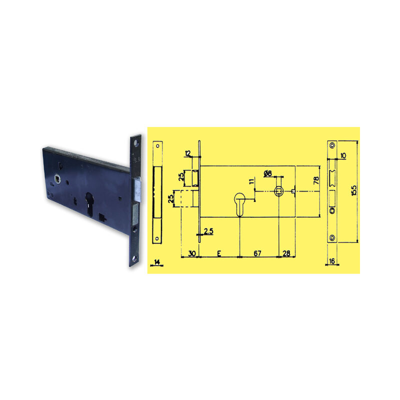 foto del prodotto yale 8600770 serratura infilare e70 cil sag