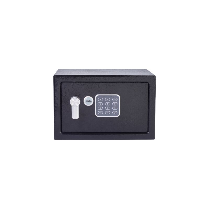 foto del prodotto yale cassaforte elettronica con allarme piccola yec 200 db2 nero, allarme integrato 130 db, struttura e bulloni di bloccaggio in acciaio