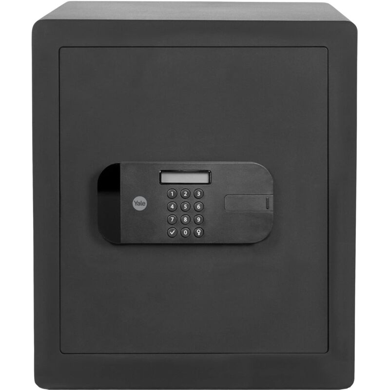 foto del prodotto yale cassaforte ignifuga yyfm 420 fg2 b nera, resistenza al fuoco 60 minuti, bulloni di bloccaggio 2x18 mm, 4 ganci per le chiave interni, struttura