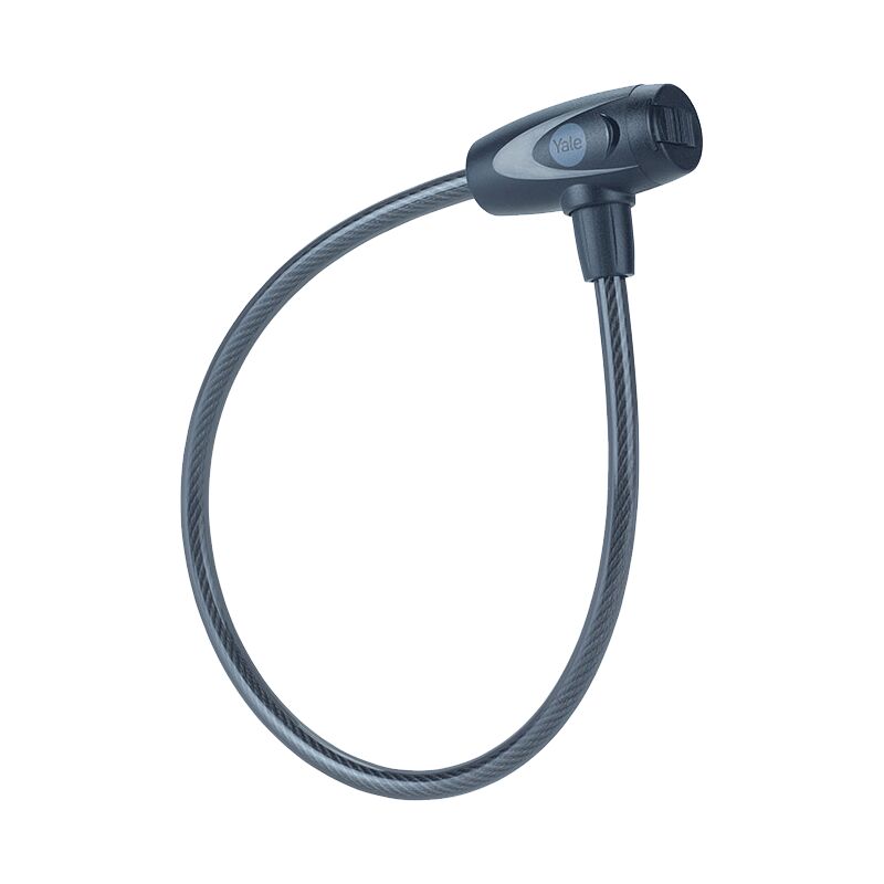 foto del prodotto yale cavo di sicurezza con chiave serie essential yck0 10 60 2 spessore 10mm, lunghezza cavo 600mm, acciaio trecciato, incluse 2 chiavi, testato