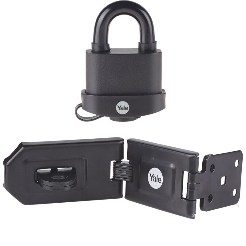 foto del prodotto yale cerniera di ancoraggio e lucchetto in acciaio resistente alle intemperie y220b 51 118 hsp alta sicurezza, per uso esterno, 3 chiave