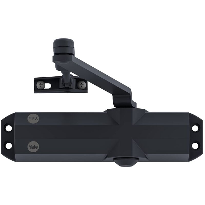 foto del prodotto yale - chiudiporta aereo serie 4000 cod. 30-4000-0004-00-55-11 nero, braccio con fermo