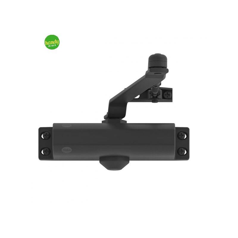 foto del prodotto yale chiudiporta serie 300 con braccio standard e fermo, nero