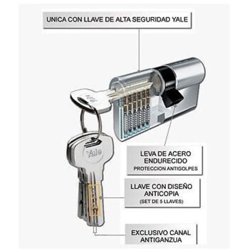 foto del prodotto yale cilindro europeo y2s 32 45 con 5 chiavi piatte in dotazione