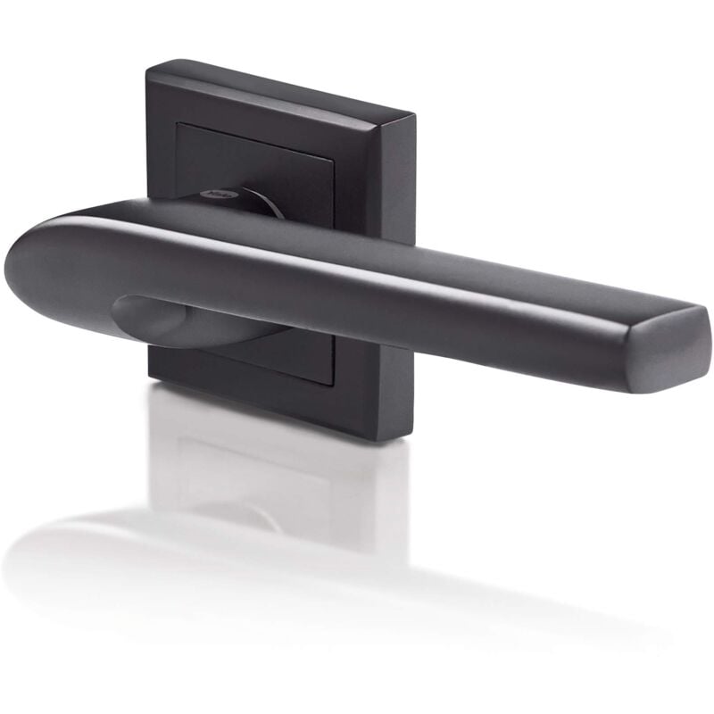 foto del prodotto yale coppia di maniglie per porte siena, con chiusura privacy 35 zr 8x8 a002wc5611 finitura nera opaca, fissaggi inclusi