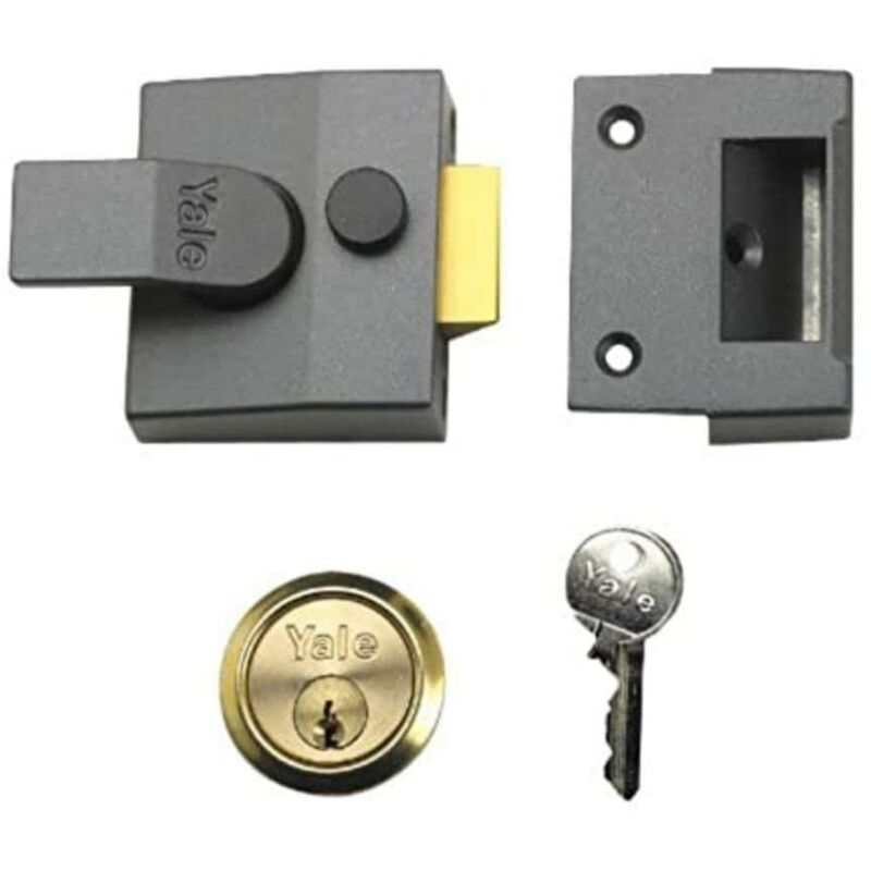 foto del prodotto yale locks p85 visi pack serratura a cilindro 40 mm con serratura a scatto interna, finitura in cromo satinato