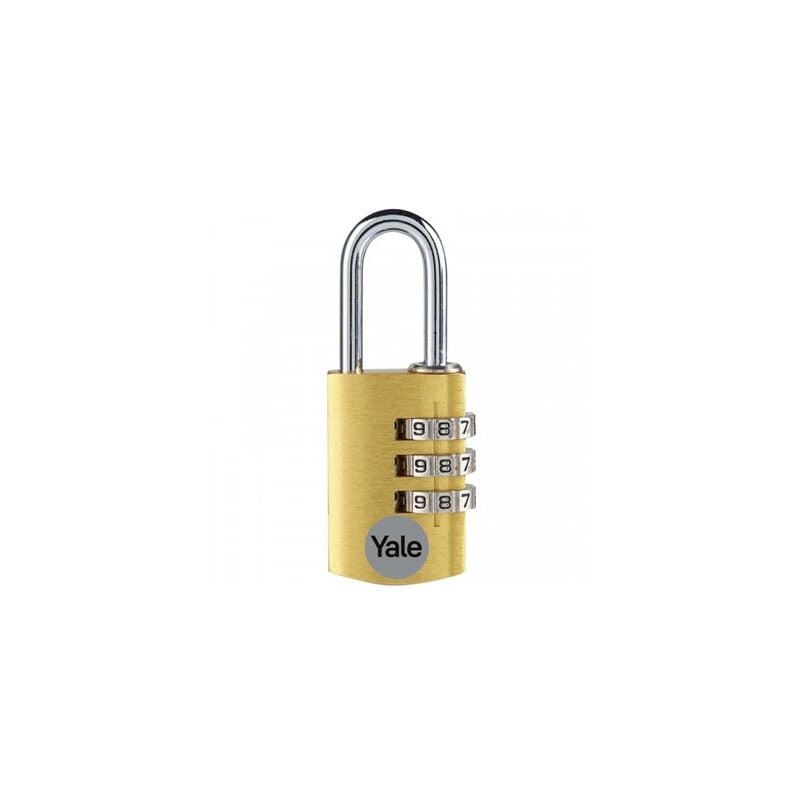foto del prodotto yale lucchetto a combinazione in alluminio dorato 20mm ye3cb 20 121 go