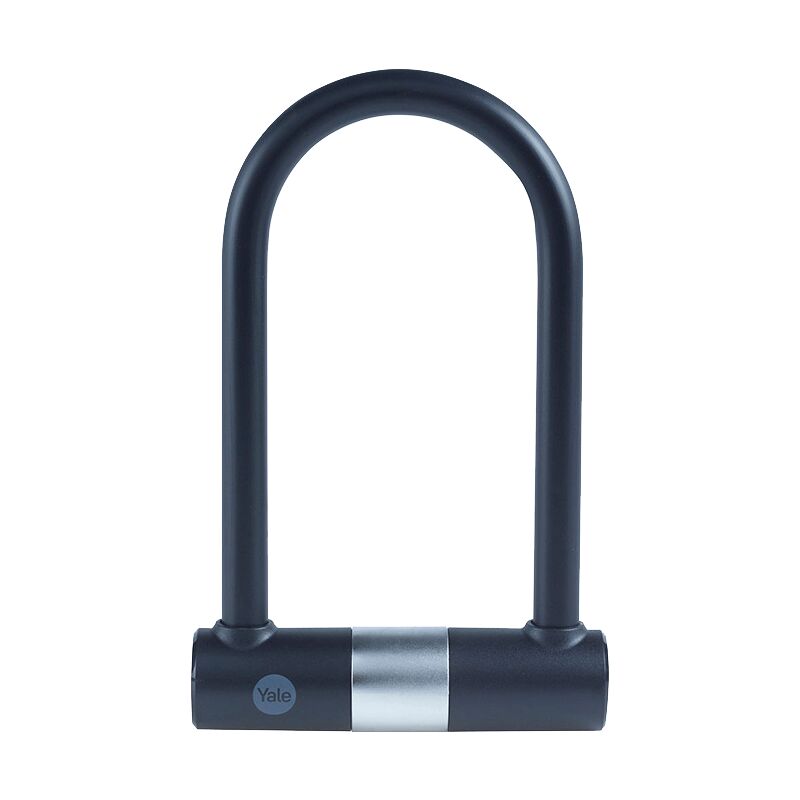 foto del prodotto yale lucchetto di sicurezza a u con chiave serie essential yul0 18 192 2 lunghezza 250mm, acciaio indurito, incluse 2 chiavi, testato con spray