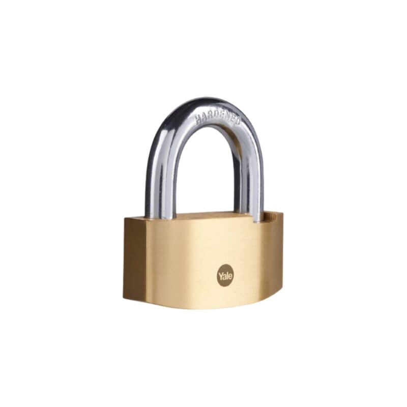 foto del prodotto yale lucchetto in ottone a martello y2b 80 138 1 corpo 80mm, arco temprato per resistere al taglio, testato per uso esterno
