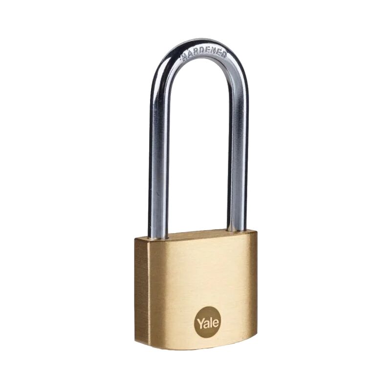 foto del prodotto yale lucchetto in ottone y110b 20 122 1 corpo 20mm, arco lungo in acciaio, 3 chiavi