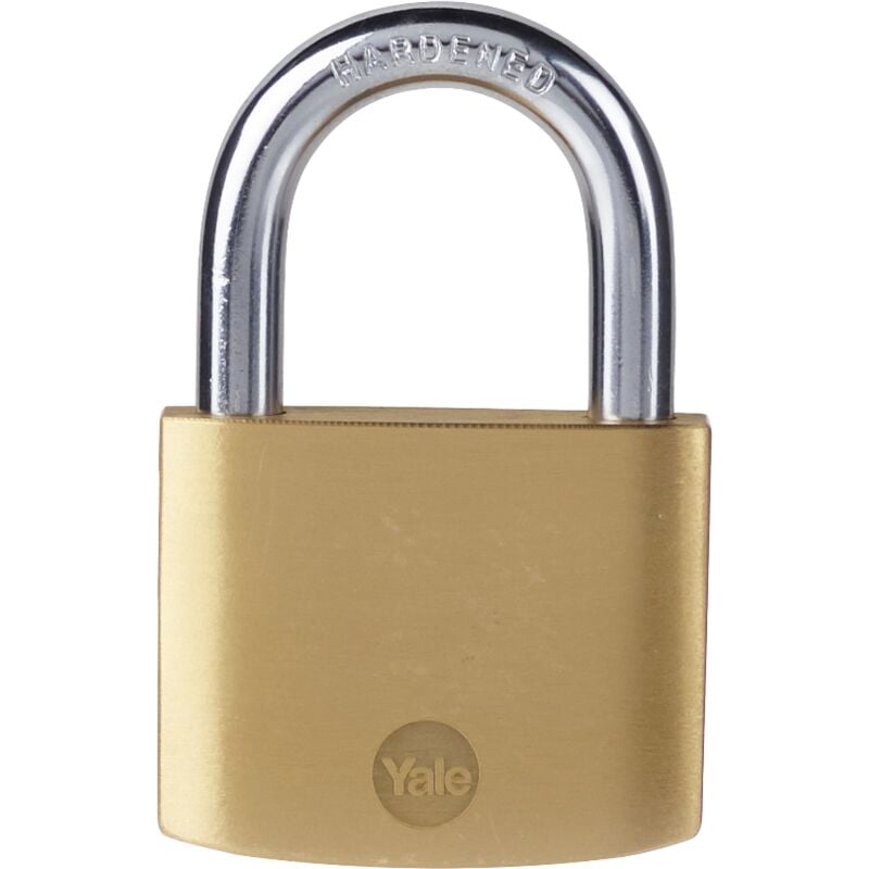 foto del prodotto yale lucchetto in ottone y110b 50 126 1 corpo 50mm, arco in acciaio, 3 chiavi