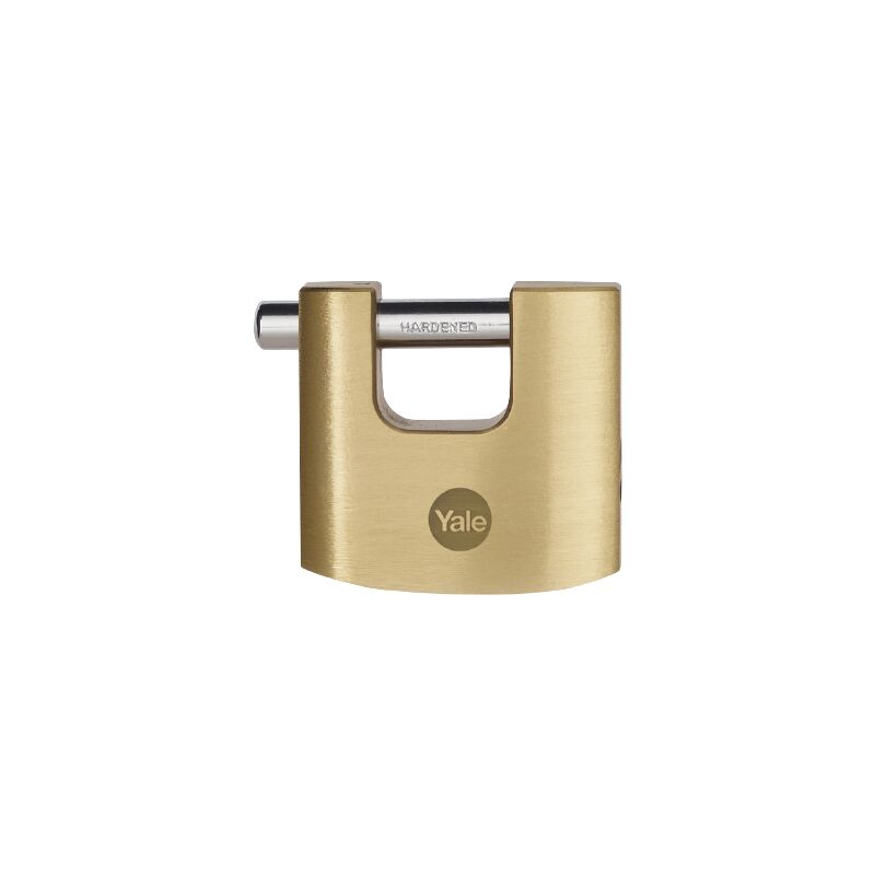 foto del prodotto yale lucchetto rettangolare in ottone di alta sicurezza y114b 50 111 1, corpo 50mm, gancio in acciaio indurito, 3 chiavi