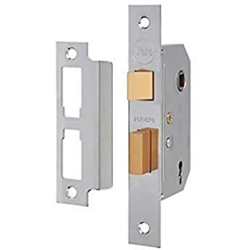 foto del prodotto yale - p-m246-ch-76 2 leve mortasa di sicurezza di base, finitura cromata, 3 inch 76 mm