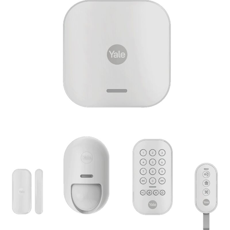 foto del prodotto yale starter kit allarme smart al sk1 1a eu, kit da 5 pezzi, controllo di 4 aree, avvisi in tempo reale, copertura 1 km, controllo tramite app home