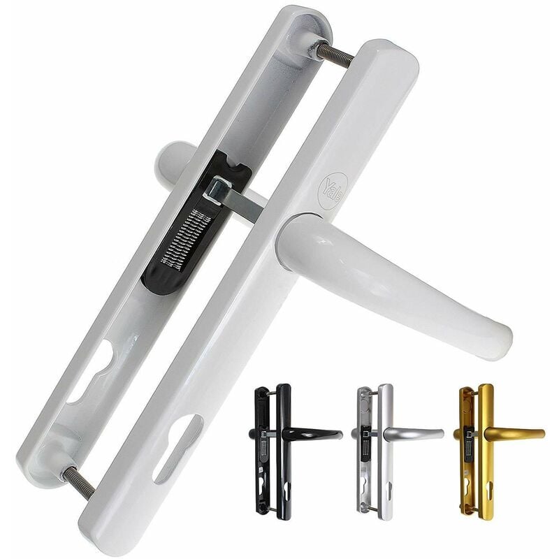 foto del prodotto yale y2g ssll wh maniglia per porta superiore, sicurezza standard, centro 92 mm, distanza fori di fissaggio 215 mm, per porte in pvcu, finitura