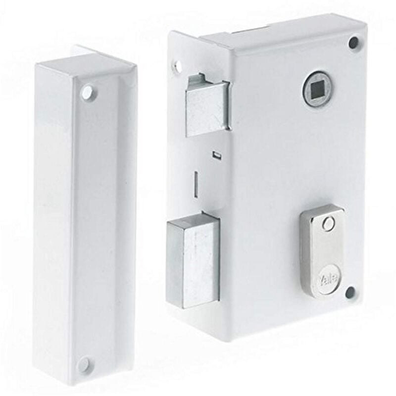 foto del prodotto yale yav37g yav37g bianco 2 chiavi in dotazione asse 44mm, 7mm quadrato, versione sinistra per griglia e cancello, bianco, left